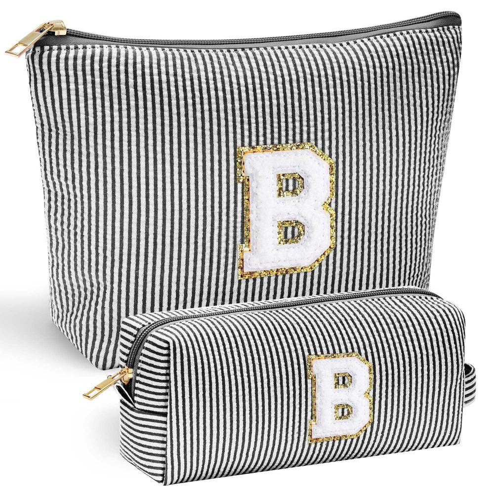 Initial Makeup Bag, Travel Toiletry Bag, Personalized Gifts For Women Girls😼